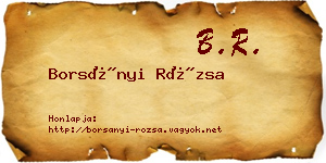 Borsányi Rózsa névjegykártya