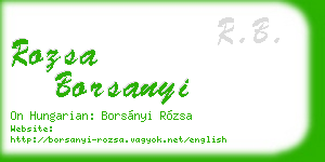 rozsa borsanyi business card