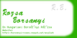 rozsa borsanyi business card